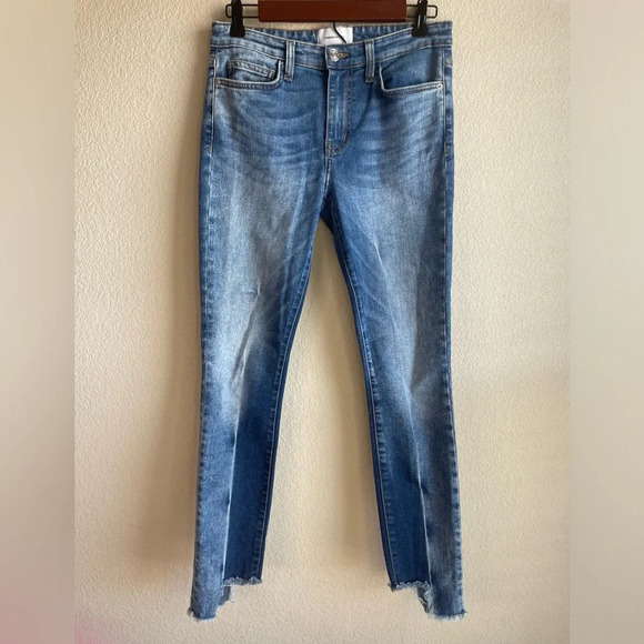Current/Elliot Two Tone Chewed Hem Skinny Jeans - Size 28 - Picture 1 of 10